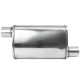 1x ingresso / 1x uscita RACES 302 stainless chambered central silencer, inlet/outlet 2,5" (63mm) | race-shop.it