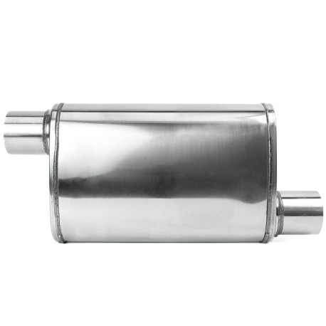 1x ingresso / 1x uscita RACES 301 stainless chambered central silencer, inlet/outlet 2,4" (61mm) | race-shop.it