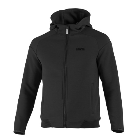 Felpe con cappuccio e giacche Felpa con cappuccio Sparco con zip intera, nera | race-shop.it