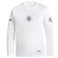 T-shirt a maniche lunghe SPARCO MASERATI CORSE, bianco