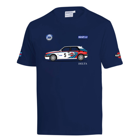 Magliette T-shirt SPARCO MARTINI RACING LANCIA DELTA, blu navy | race-shop.it