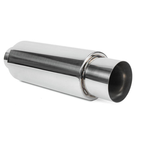 A parete singola - rotondo Silenziatore RACES 35, ingresso 2,5" (63mm) SS304 | race-shop.it