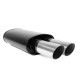 Con finale doppio Muffler RACES 64, inlet 2,5" (63mm) SS201 | race-shop.it