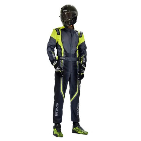 Tute Tuta da corsa omologata FIA SPARCO PRIME-K ADVANCED, nero/grigio/fluo/giallo | race-shop.it