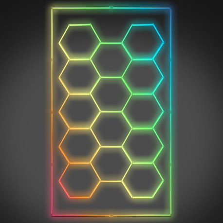Lampade 14-Panel LED RGB Hexagon Honeycomb Garage Lightning | race-shop.it