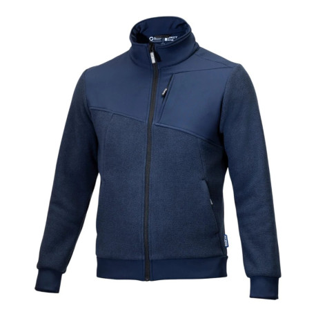 Felpe con cappuccio e giacche Sparco Full Zip Grit Fleece CRESTONE, blu marino | race-shop.it