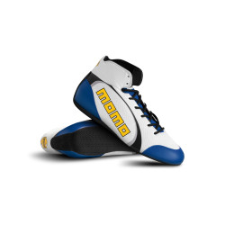Scarpe da corsa omologate FIA MOMO SPEED PRO, bianco/blu