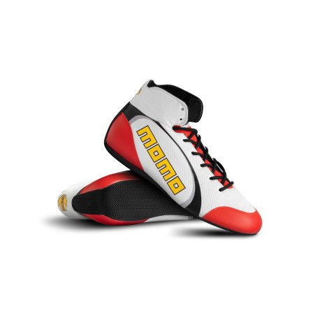 Scarpe MOMO SPEED PRO FIA racing shoes, white/red | race-shop.it