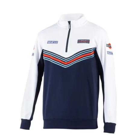 Felpe con cappuccio e giacche SPARCO MARTINI RACING half zip sweatshirt, white | race-shop.it
