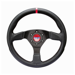 3 spokes steering wheel Sparco R383 CHAMPION, black 330mm leather, 39mm