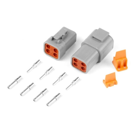 Motec Haltech Plug & Pins Only Set of Deutsch DTP-4 Conn (25 Amp) | race-shop.it