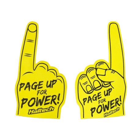 Articoli promozionali Haltech "Page Up for Power" Dito in gommapiuma | race-shop.it
