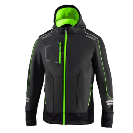 Felpe con cappuccio e giacche SPARCO TECH SOFT-SHELL YORK, grigio/verde | race-shop.it