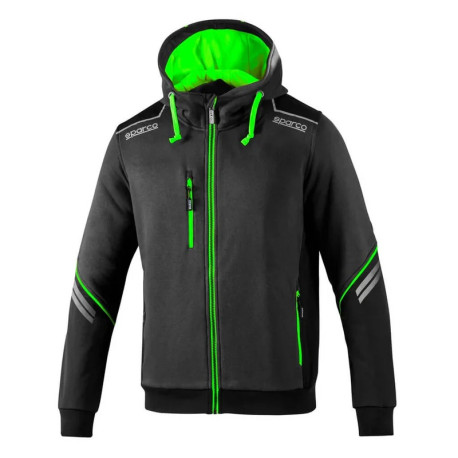 Felpe con cappuccio e giacche SPARCO TECH HOODED FULL ZIP TW - verde | race-shop.it