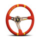 Volanti 3 spokes steering wheel MOMO DRIFTING 350mm, red microfibre | race-shop.it