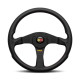 Volanti 3 spokes steering wheel MOMO CORSE 2.0, leather black | race-shop.it