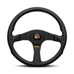Volante sportivo a 3 razze MOMO CORSE 2.0, 350mm, pelle, calice 40mm, nero