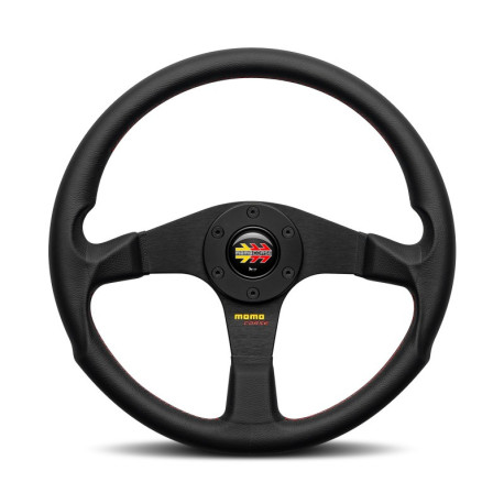 Volanti Volante sportivo a 3 razze MOMO CORSE 2.0, 350mm, pelle, calice 40mm, nero | race-shop.it