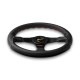 Volanti 3 spokes steering wheel MOMO CORSE 2.0, leather black | race-shop.it