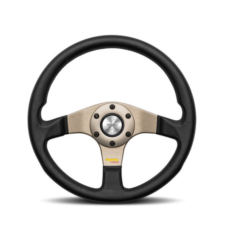 Volanti 3 spoke steering wheel MOMO TUNER anthracite 320mm, leather | race-shop.it