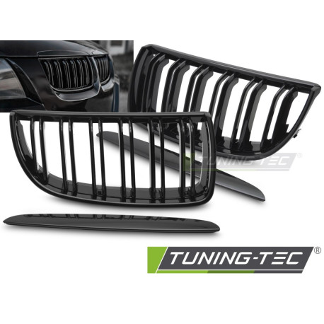 Body kit e accessori visivi Grille sport for BMW E90 / E91 05-08 (Glossy Black Double Bar) | race-shop.it
