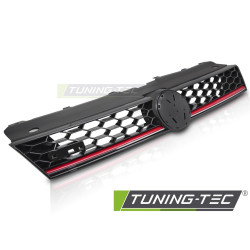 Grille Sport Style for VW POLO 6R 09-17 (Glossy Black with Red Line)