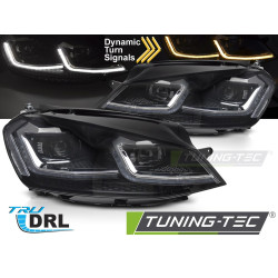Fari a LED con DRL sequenziale per VW GOLF VII 13-17 (Argento)