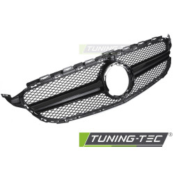 Grille with CAMERA HOLE for MERCEDES W205 18-21 / S205 18-21 / C205 18-23 / A205 18-23 (Glossy Black)