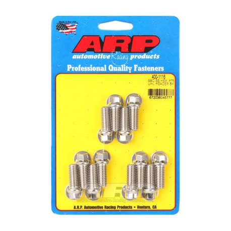 Parti del motore ARP Stainless Steel Hex Head Header Bolt Kit for Small Block Chevy - .875 UHL | race-shop.it