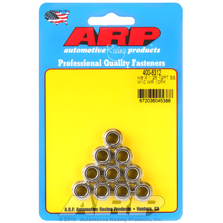 Parti del motore ARP dadi (inox, testa a 12 punte, chiave M10), M8×1.25, V2 | race-shop.it