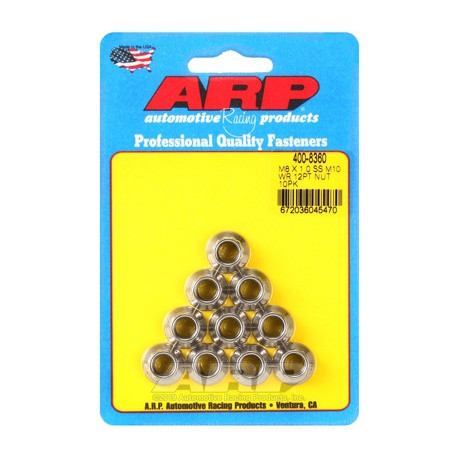 Parti del motore ARP Stainless Steel 12-Point Nut Kit - M8 x 1.00 (M10 Wrench) | race-shop.it