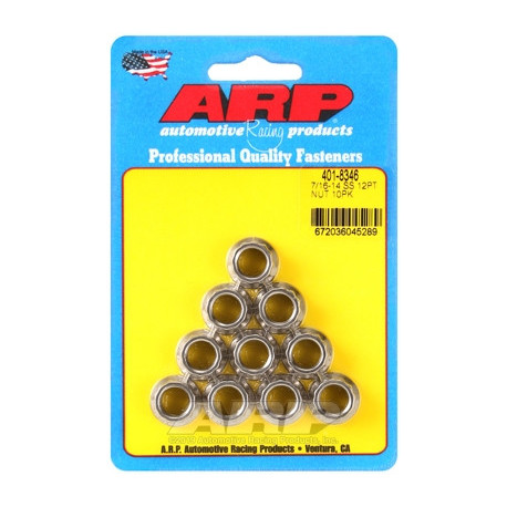 Parti del motore ARP Stainless Steel 12-Point Nut Kit - 7/16-14 Thread Size | race-shop.it