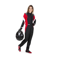 Tuta da corsa omologata FIA SPARCO COMPETITION LADY (R567), nero/bianco/rosso