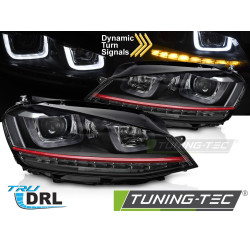 HEADLIGHTS RED LED SEQ DRL fits VW GOLF VII 13-17