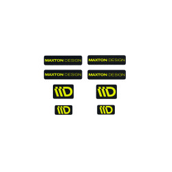 3D Sticker Set Maxton Design (Black and Lime)