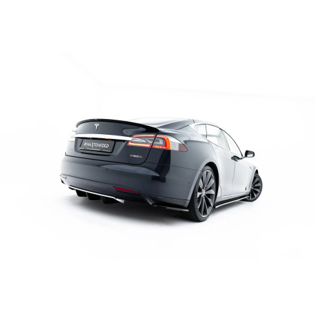 Body kit e accessori visivi MAXTON DESIGN diffusore posteriore per Tesla Model S Mk1, nero lucido | race-shop.it