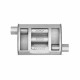 1x ingresso / 1x uscita RACES 304 stainless chambered central silencer, inlet/outlet 3" (76mm) | race-shop.it