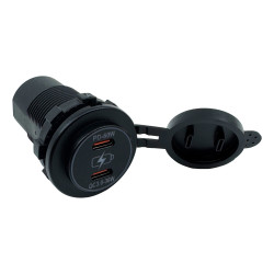 RACES 60W Caricatore per auto doppio Type-C con copertura