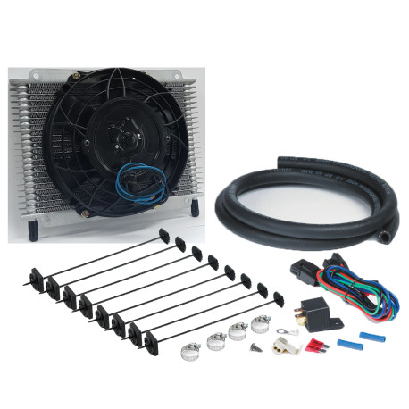 Radiatori trasmissione e servosterzo Trans Cooler Kit 23 Plate & 8" Fan Combo 12V | race-shop.it