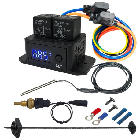 Kit di controllo ventola Digital Thermatic Twin Fan Switch with 1/4"" NPT Thermal Sensor Kit | race-shop.it