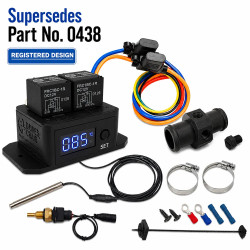 Digital Thermatic Twin Fan Switch with 1/4"" NPT Thermal Sensor Kit with 38mm Inline Adaptor