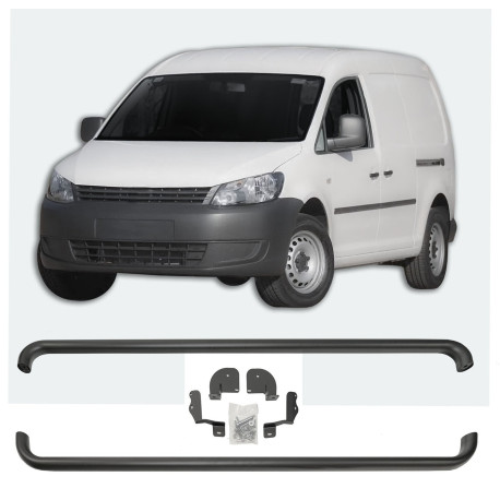 Pedane laterali Stainless steel side bars for VW Caddy 2010-up (Black) | race-shop.it