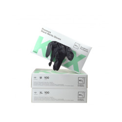 Kemtex Black Nitrile Gloves Premium taglia L/9 100 pezzi