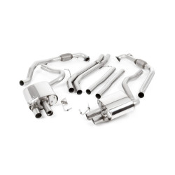 Milltek Cat-back exhaust (louder) for Audi S4 3.0 Turbo V6 (B9) (non-GPF, Sport Diff) 2016+ - Cerakote black tips