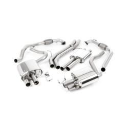 Milltek Cat-back exhaust resonated quad burnt titanium tips for Audi S5 3.0 V6 Turbo Sportback (B9) (GT-100) 2017+
