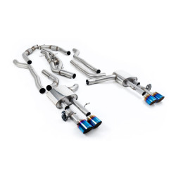 Milltek Cat-back exhaust (louder) twin burnt/blue titanium tips for Audi S8 4.0 TFSI V8 Saloon/Sedan (D5) (non-GPF) 2020+