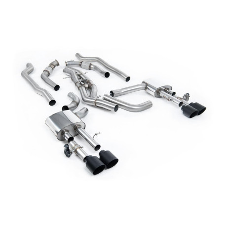 Sistemi di scarico Milltek Milltek Cat-back exhaust (louder) for Audi S8 4.0 TFSI V8 Saloon/Sedan (D5) (non-GPF, SWB) 2020+ - Cerakote black tips | race-shop.it