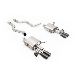 Milltek V2 Cat-back exhaust valved for BMW M3 (E90) 4.0 V8 Saloon/Sedan (non-GPF) 2007-2011 - Cerakote black tips