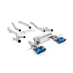 Milltek Secondary cat-back exhaust for BMW M4 (G82) S58 3.0 Turbo (non-GPF) 2021+ - Burnt/blue titanium tips