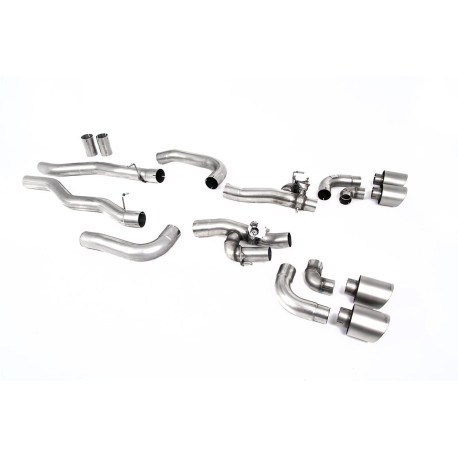 Sistemi di scarico Milltek Milltek GPF-back exhaust valved for BMW M8 (F91/F92) 4.4l V8 Twin Turbo Coupe/Cabrio (GPF) 2020+ - Brushed titanium tips | race-shop.it